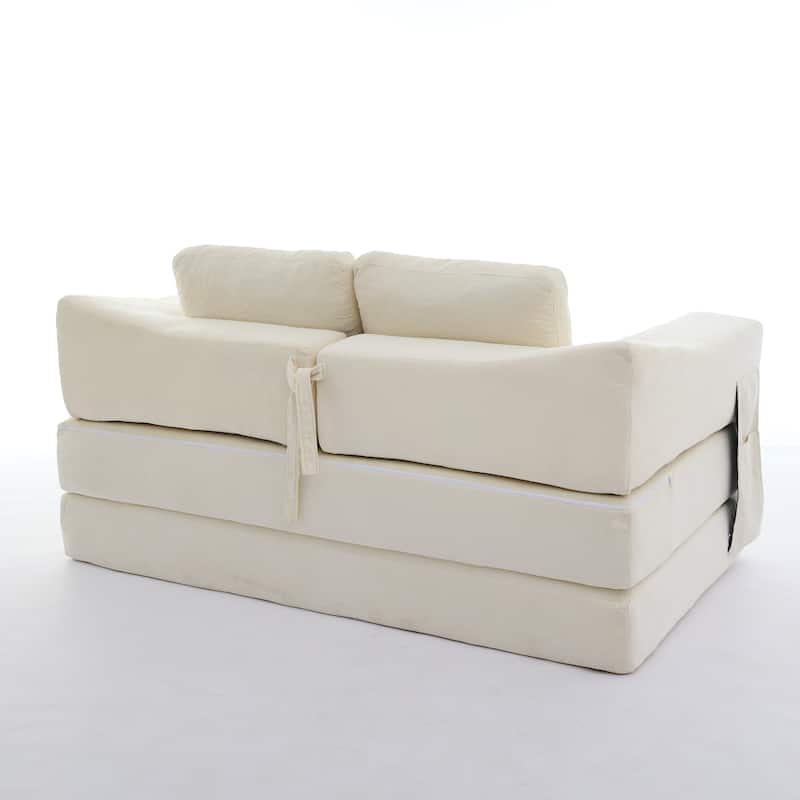 70.87" Upholstered Convertible Sleeper Sofa, Convertible Chair Floor Couch Comfy Sofa for Living Room, Bedroom, Chenille Fabric