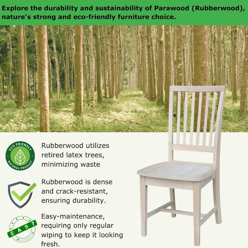 Solid Wood Mission Dining Side Chairs - Set of 2