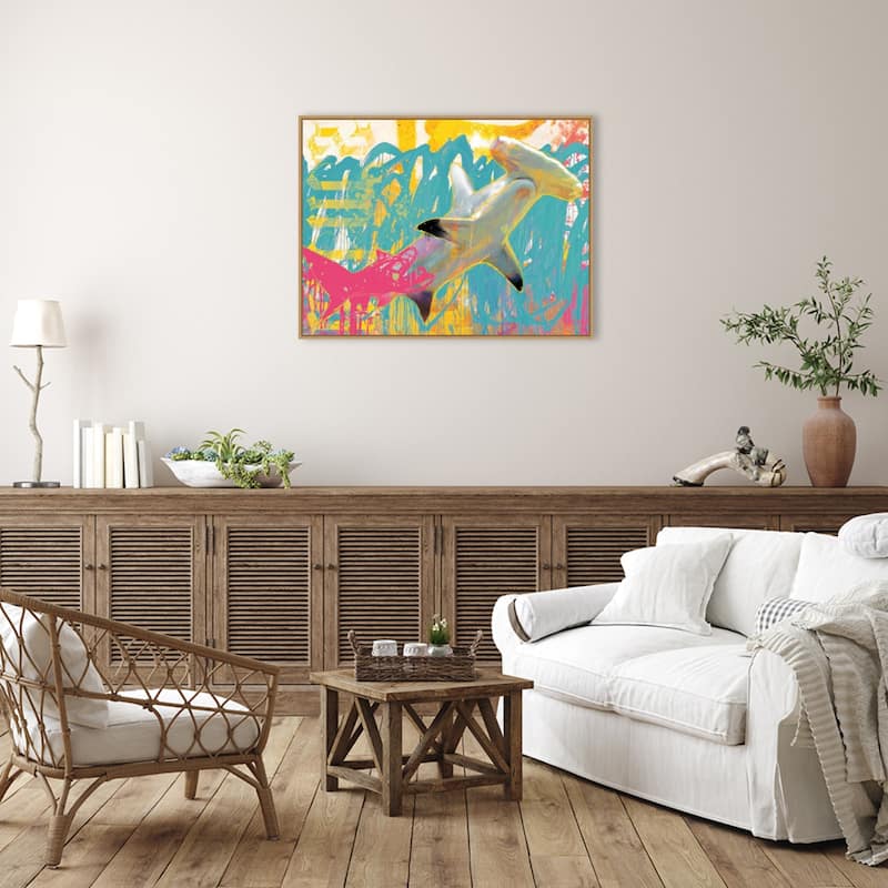 Amanti Art Swim by Porter Hastings Framed Canvas Wall Art Print - Sylvie Maple