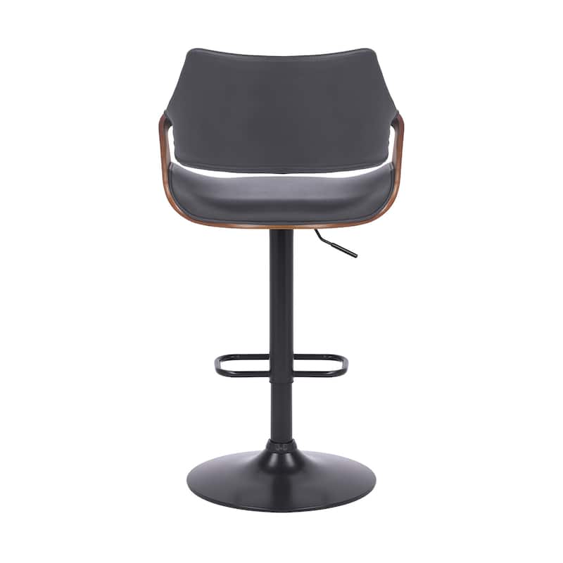 Fabric Swivel Adjustable Height Bar Chair with Iron Frame, Wood Accent and Footrest - 21” D x 21” W x 45” H