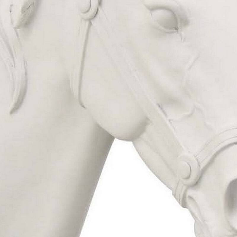 Modern Horse Head Resin Wall Mounted White Sculpture for Living Room Bedroom or Office Wall Decor - 11"L x 3.5"W x 14"H