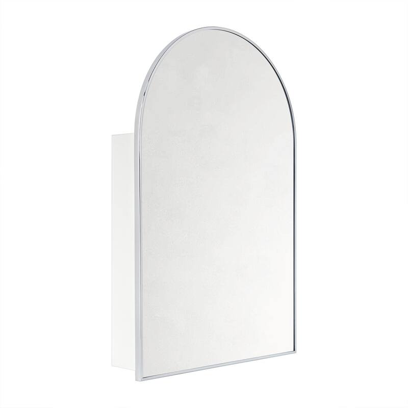 TEHOME Arched Bathroom Medicine Cabinet with Mirror Recessed and Surface Mount Medicine Cabinet Mirror