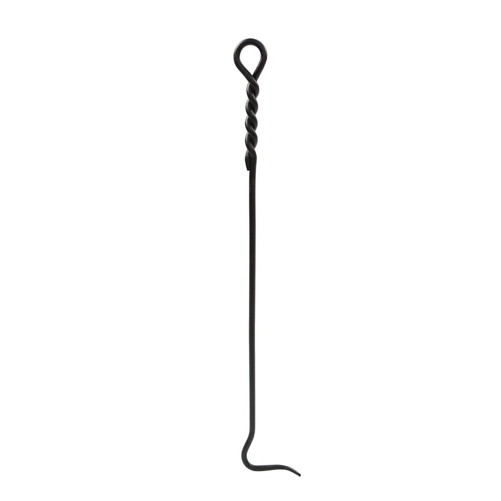 Achla Designs Rope Design Standard Fireplace Poker, 28 Inch Tall, Black