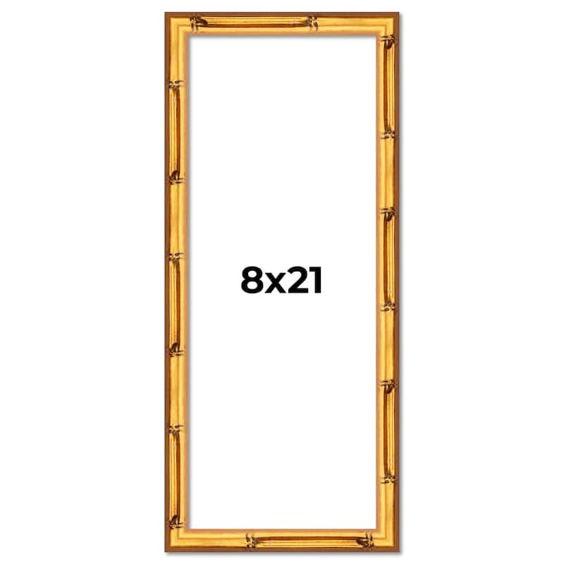 8x21 Frame Gold Bamboo Picture Frame Modern Photo Frame Includes UV Acrylic Shatter Guard Front Acid Free Foam Backing Board