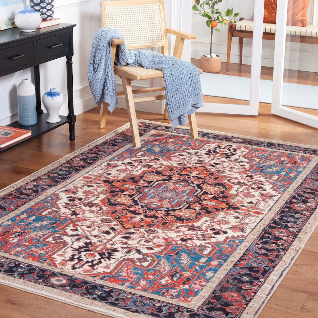SAFAVIEH Riviera Machine Washable Slip Resistant Adell Overdyed Distressed - 5'5" x 7'7"