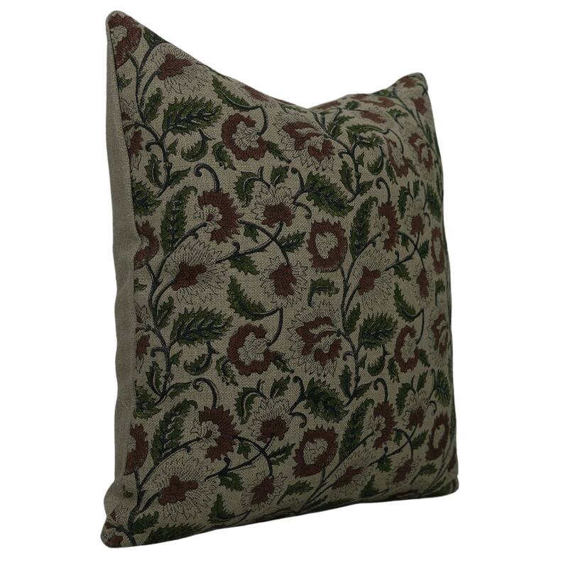 Linen Bohemian Block print pillow Cover- Mandakini