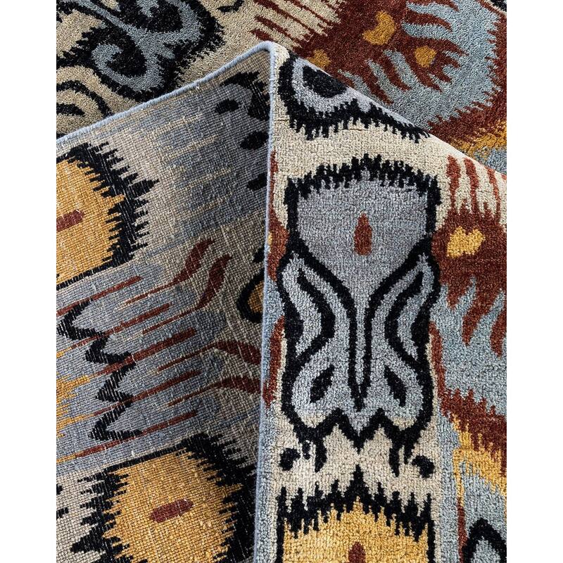 Ikat One-of-a-Kind Hand-Knotted Area Rug - Beige, 8' 2" x 10' 1" - 8' 2" x 10' 1"