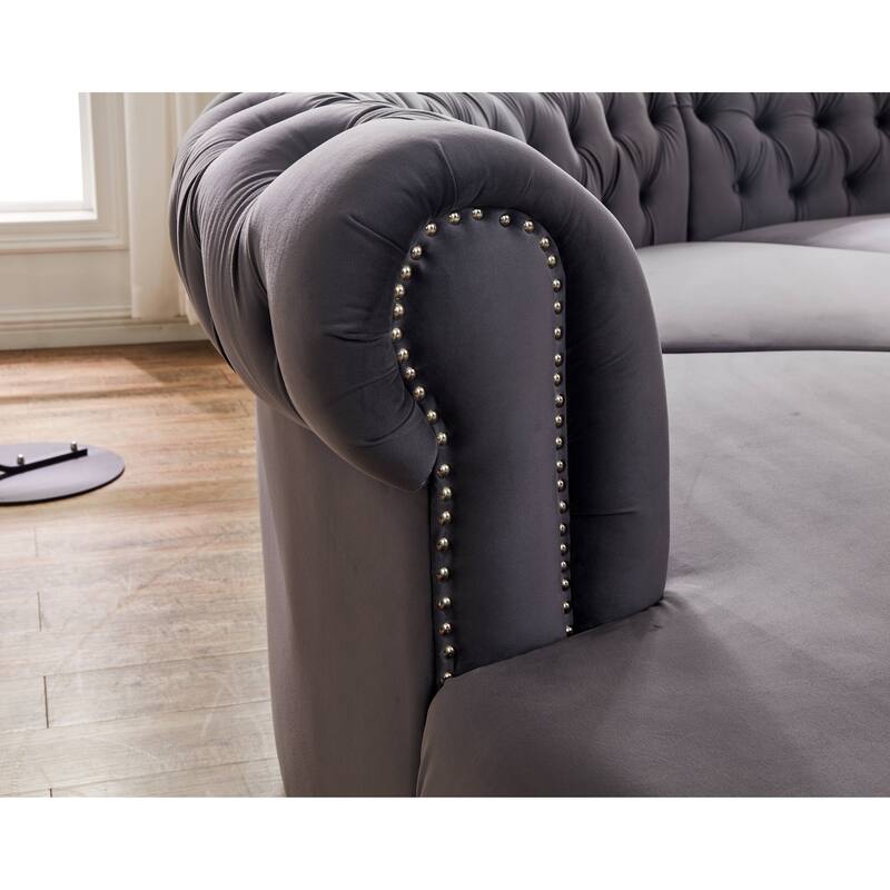 Mousseau 138.6" Velvet Symmetrical Modular Sectional
