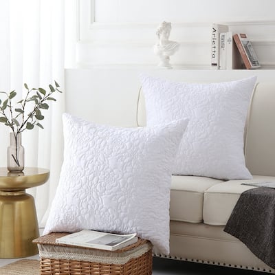 MarCielo 2 PCS Embroidered Pillow Shams Euro Sham