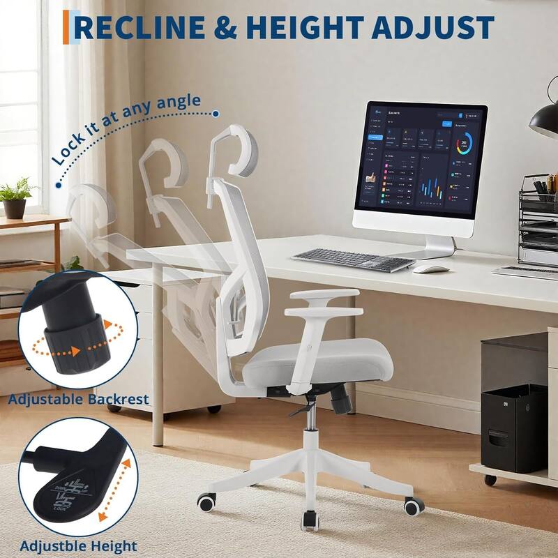 High Back Adjustable Ergonomic Desk Chair, Home Office Chair for Gaming, Naps