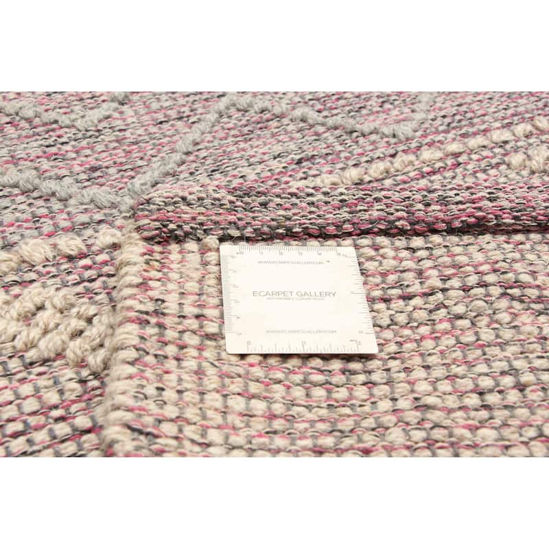 ECARPETGALLERY Braid weave Sienna Pink Wool Rug - 6'0 x 9'7