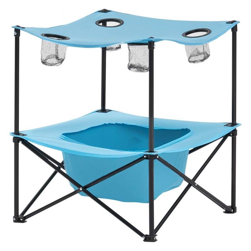 Portable Camping Table with 4 Cup Holders and Large Storage Bag for Outdoor Adventures