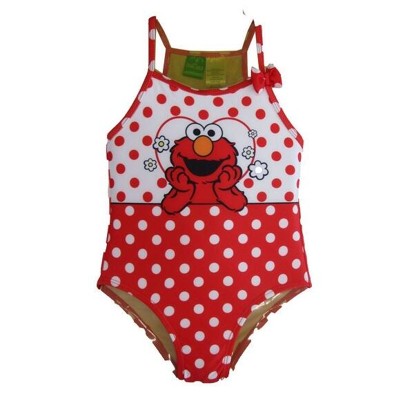 Shop Sesame Street Baby Girls Red White Polka Dot Elmo One Piece