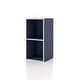 preview thumbnail 179 of 202, DH BASIC Modern Wood Customizable Stackable Storage Organizer - Cube Shelves, Drawer Cabinet, Bookcase with Doors by Denhour 2-Cube - Steel Blue