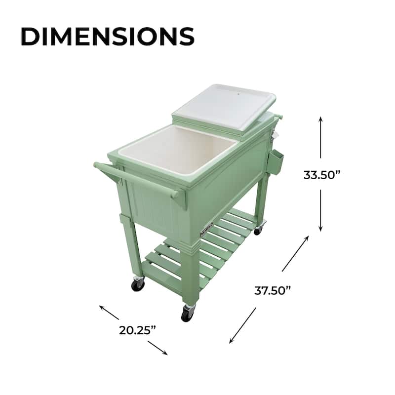 Permasteel 80-Qt Antique Furniture Style Rolling Patio Cooler