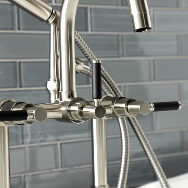 Kingston Brass Kaiser Deck Mounted Clawfoot Tub Filler with Built-In