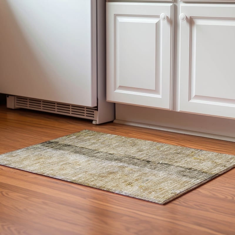 Premium Washable Super Soft Modern Arianna Mayfield Rug - Brown - 1' 8" x 2' 6" - Rectangle