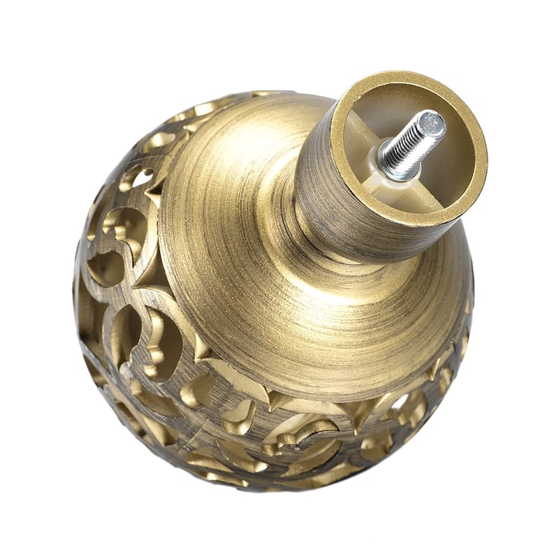 Curtain Rod Finials Plastic End,Total Size 94mm x 61mm Gold 2pcs