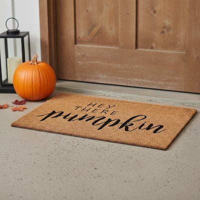 HomeRoots 24" X 36" Natural And Brown Fall Outdoor Coir Door Mat - 24.00' X '36.00