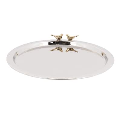 Elegance Love Birds Round Tray: 14" dia.