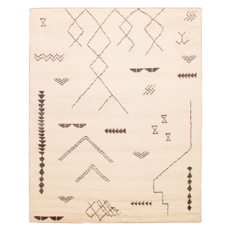 ECARPETGALLERY Hand-knotted Tangier Cream Wool Rug - 7'11 x 9'11 - Cream - 7'11 x 9'11