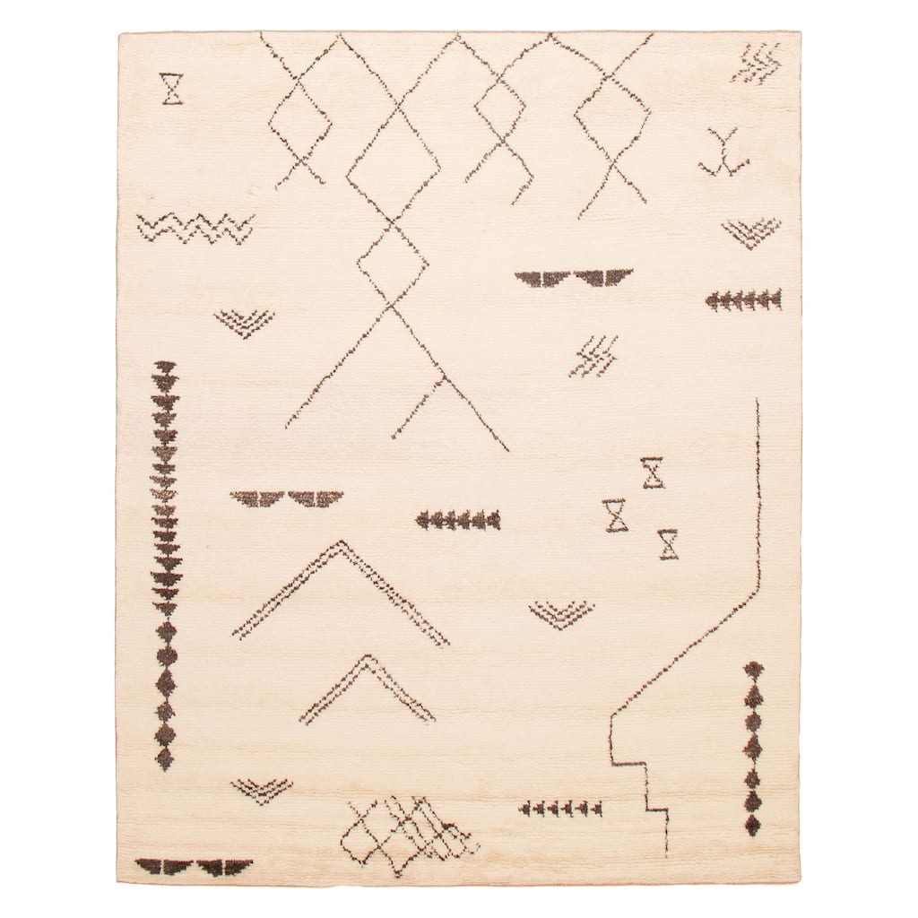 ECARPETGALLERY Hand-knotted Tangier Cream Wool Rug - 7'11 x 9'11