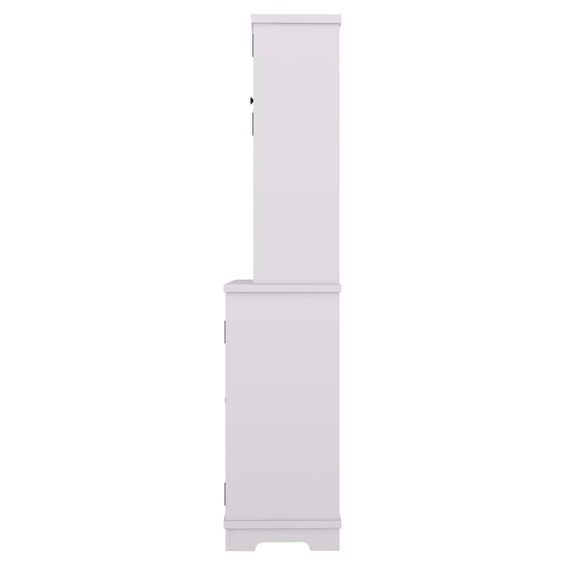 Coffee Bar Cabinet with Drawers and Shelves, Freestanding Kitchen Pantry with Cabinets, Wine Cabinet with Glass Racks