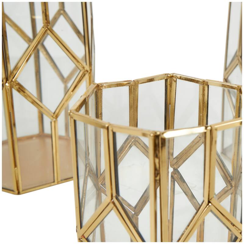 Wood Candle Lantern (Set of 3)