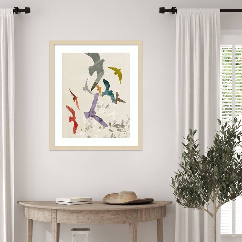 Flocking No.1 by Victoria Barnes Wood Framed Wall Art Print