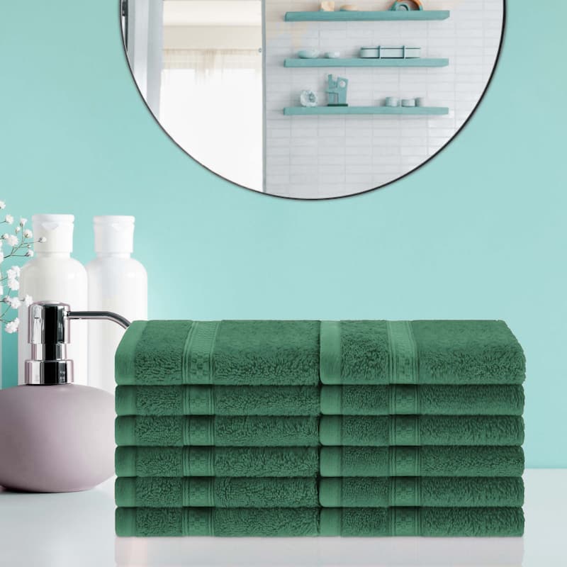 Superior Rayon from Bamboo/Cotton Face Towel - (Set of 12) - Hunter Green