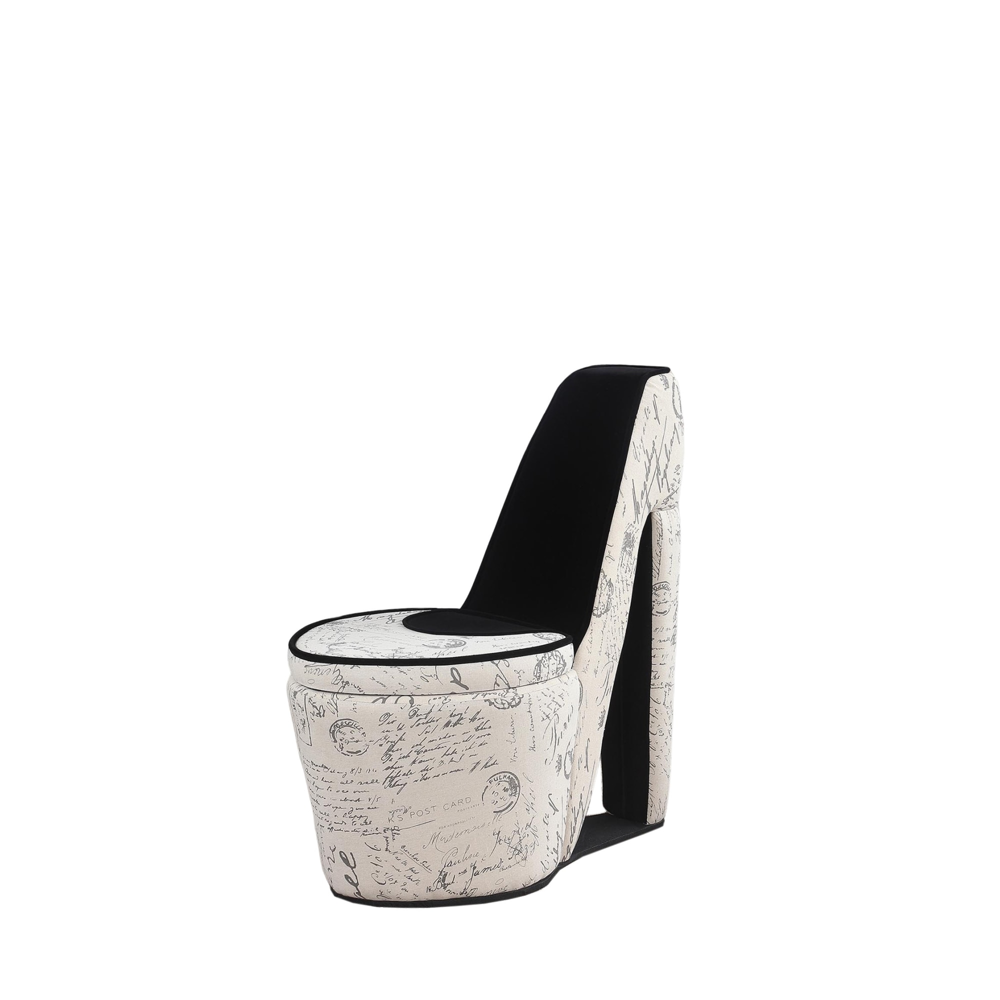 High heel shoe chair with clearance storage