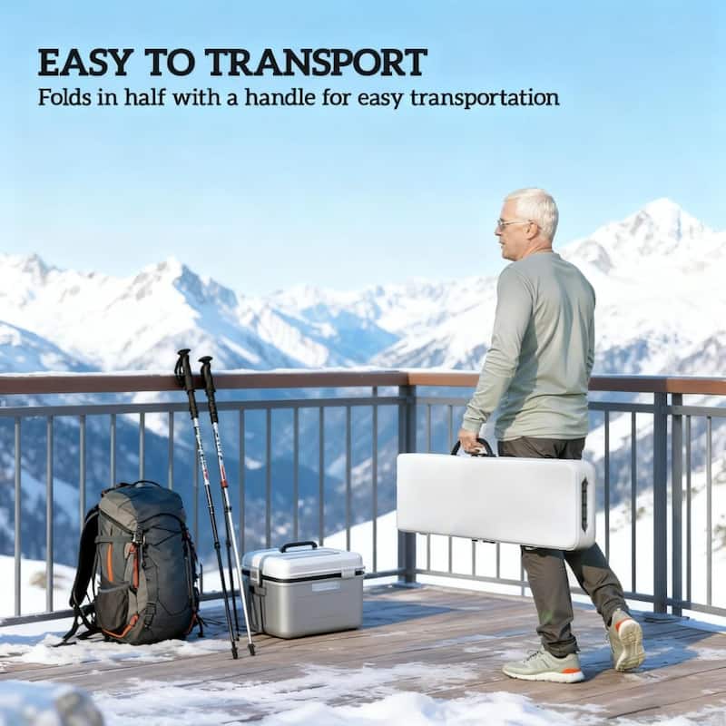 GDFStudio - Outdoor 6 ft Folding Camping Bench Seats with Carry Handle ( Set of 2 )