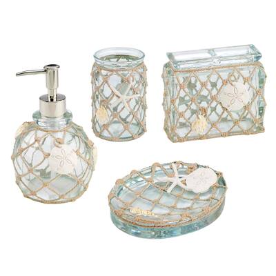 Avanti Linens Seaglass 4-Piece Bath Accessory Set - Bath Acc 4pc Set - TM, TB, SD, LP