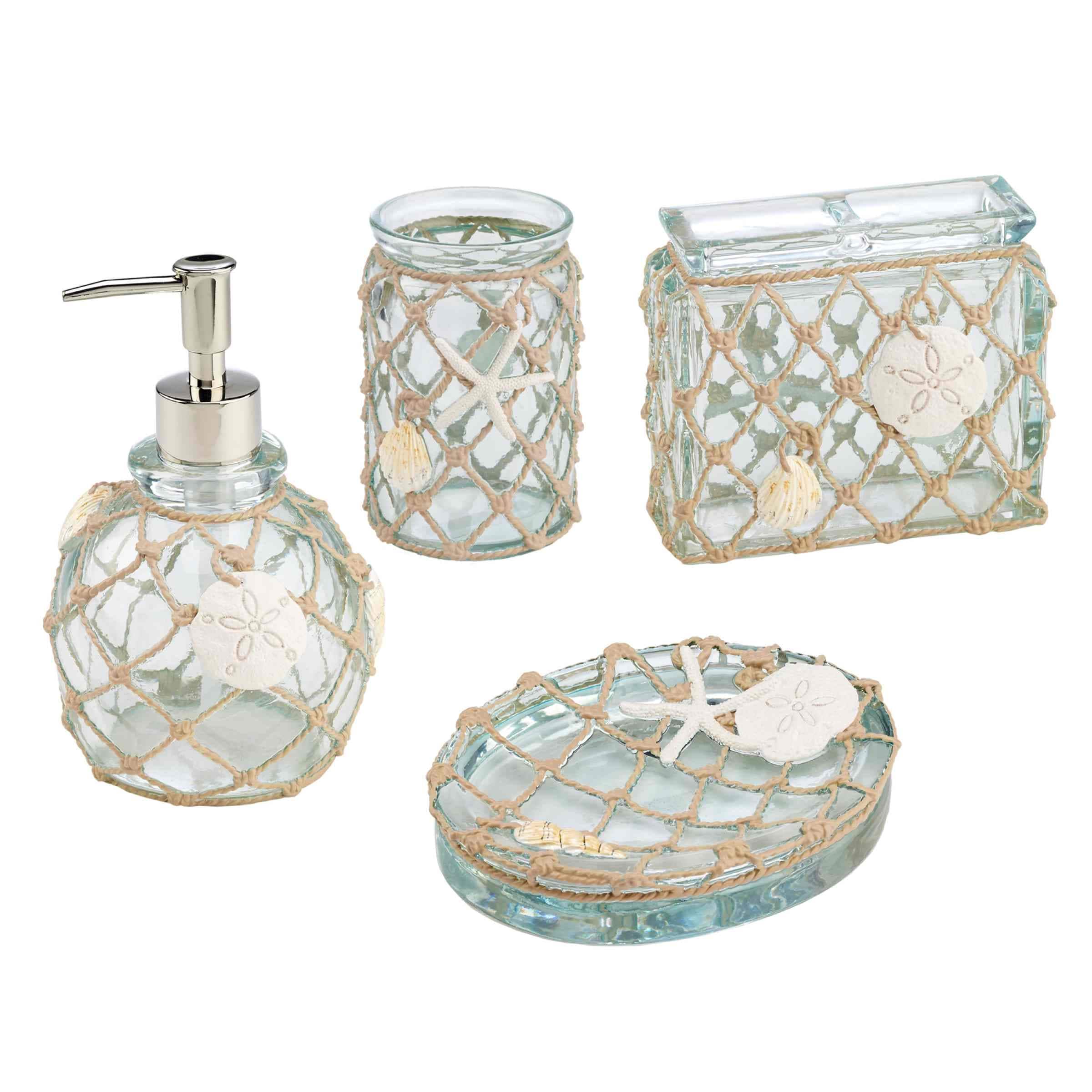 Avanti Seaglass 4-Piece Bath Accessory Set - Bath Acc 4pc Set - TM, TB, SD, LP