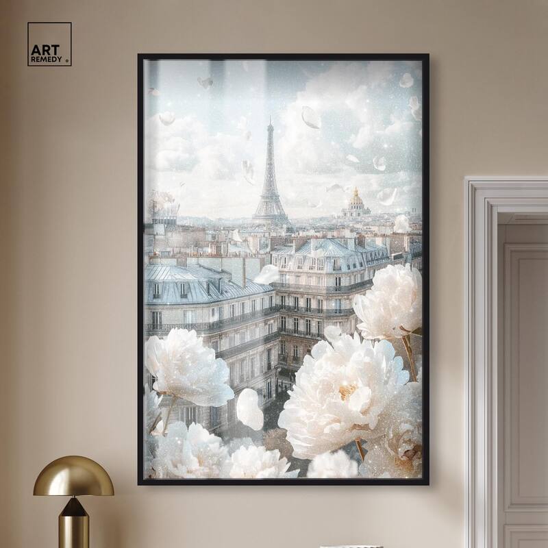 Peonies Over Paris Shadowbox by Art Remedy