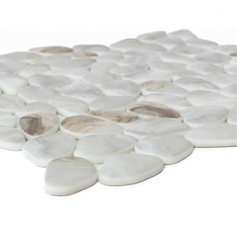 The Tile Life Huron Rock 12x12 Drift Glass Mosaic Pebble Floor & Wall Tile