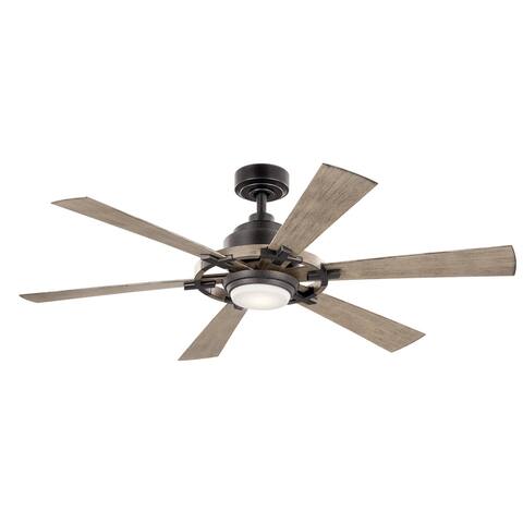 Kichler Iras 52 Inch LED Ceiling Fan Anvil Iron with Distressed Antique Grey Blades