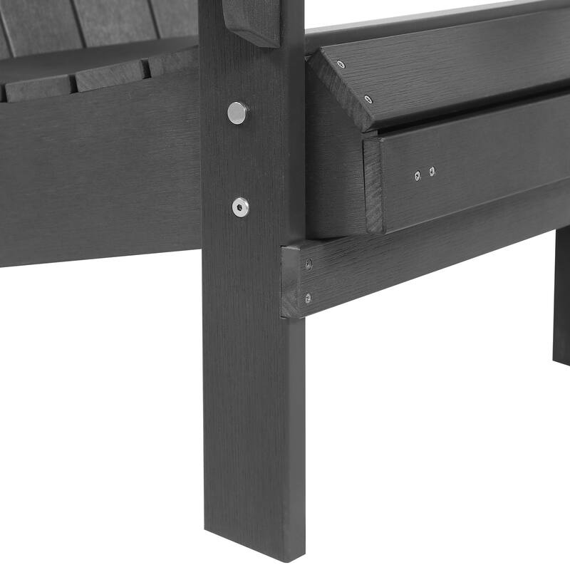 Hurley Folding Poly Plastic Adirondack Chair with Pull-out Ottoman