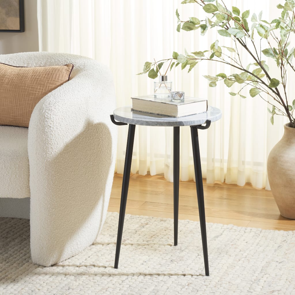 SAFAVIEH Home Hesse Marble Side Table - 16"W x 16"D x 24"H