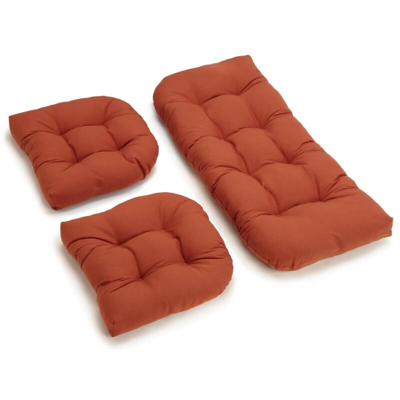 Twill 3-piece Indoor Settee Cushion Set - Spice