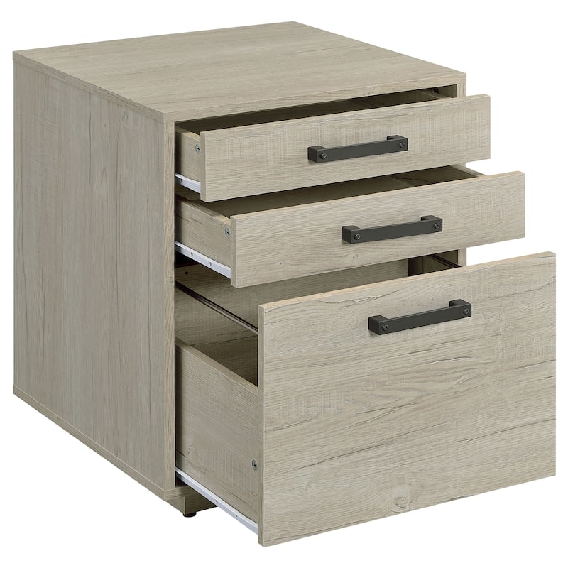Loomis Whitewashed Grey 3-drawer File Cabinet