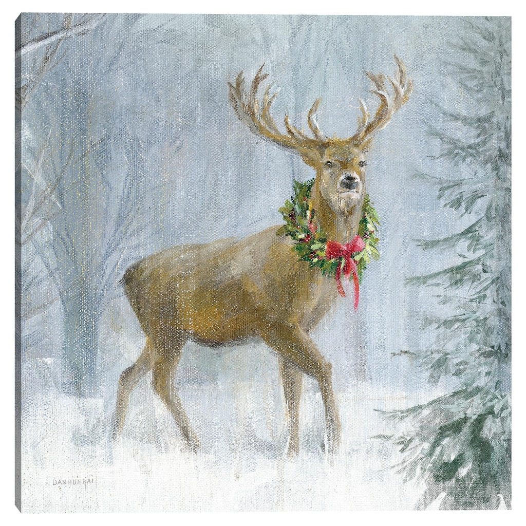 Woodland Holidays I Deer by Danhui Nai Canvas Art Print