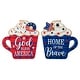 preview thumbnail 15 of 24, Glitzhome Set of 3 Wooden Patriotic Americana Table Signs Decor