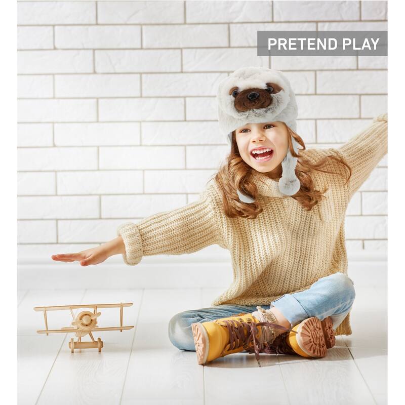 DolliBu Mix and Match Animal Plush Hat with Ear Flaps - Set of 4 - One Size