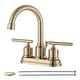 preview thumbnail 7 of 21, WOWOW 4 in. Centerset Double Handle Bathroom Faucet with Drain Kit Included