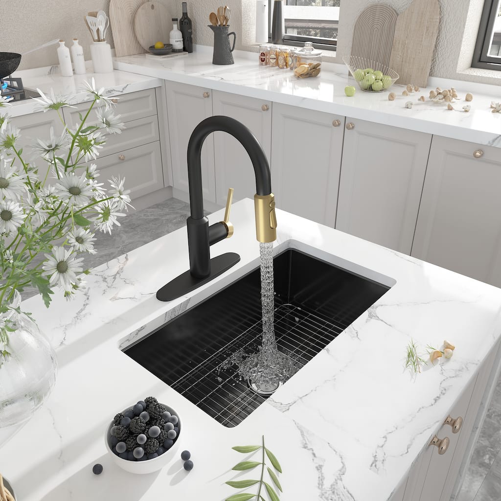 3-Function Single Handle Pull Down Sprayer Kitchen Faucet