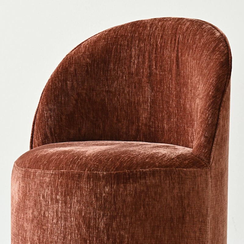 Upholstered Chenille Office Chair with Wheels