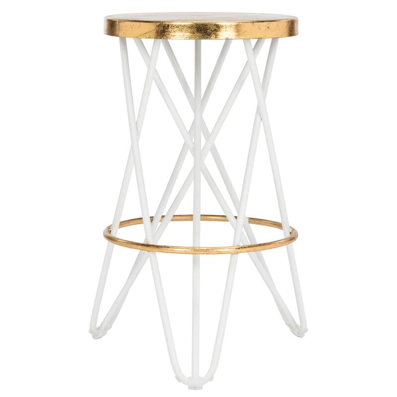 SAFAVIEH Paulette Gold Leaf Counter Stool - 17" x 17" x 24" - 17Wx17Dx24H