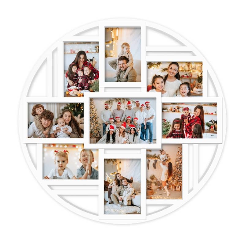 Hello Laura 9 Opening Round 4×6 Collage Wall Frame Multi Picture Photo Frame for Wall