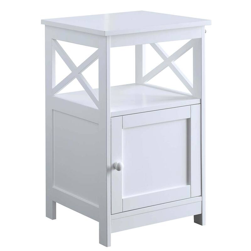 Convenience Concepts Oxford End Table with Storage Cabinet and Shelf